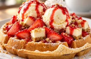 Strawberry Cheesecake Delight Waffle